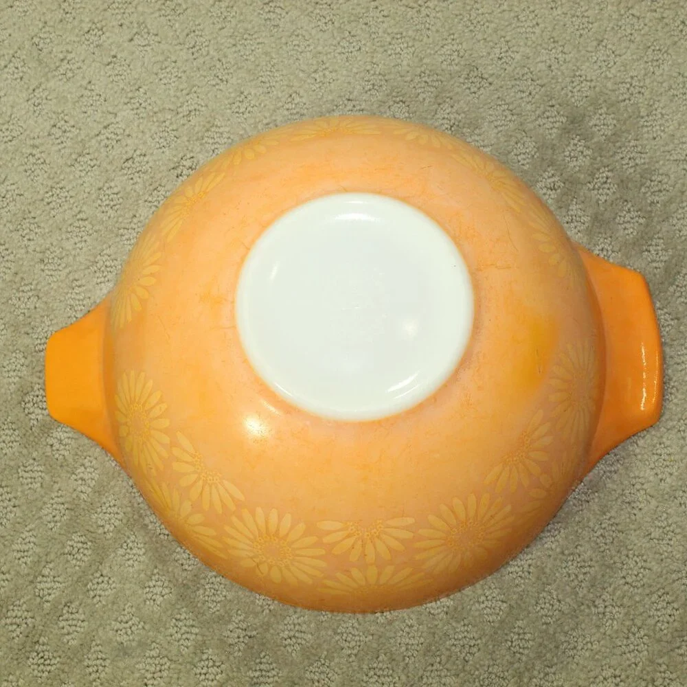 Complete Set of 4 Pyrex Vtg Sunflower 441 - 444 Nesting Cinderella Mixing Bowl